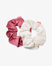 Load image into Gallery viewer, Silk Two-Tone Scrunchie Set - Dusty Mauve/Cream
