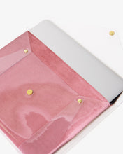 Load image into Gallery viewer, 13" PVC Rose Velvet Laptop Clutch
