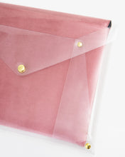Load image into Gallery viewer, 13" PVC Rose Velvet Laptop Clutch
