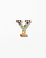 Load image into Gallery viewer, RAINBOW Crystal Embellished Metal Alphabet Sticker
